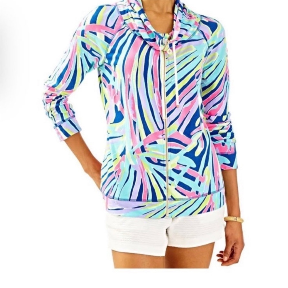 Lilly Pulitzer Angela full zip in‎ sea dreaming sz xs
